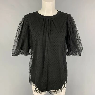 MARC JACOBS Talla 4 Algodón Negro Lunares Capas Vestido Top - Imagen 1 de 4