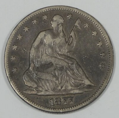 1877-S Liberty Seated Half Dollar FINE Silver 50c - Image 1 of 4