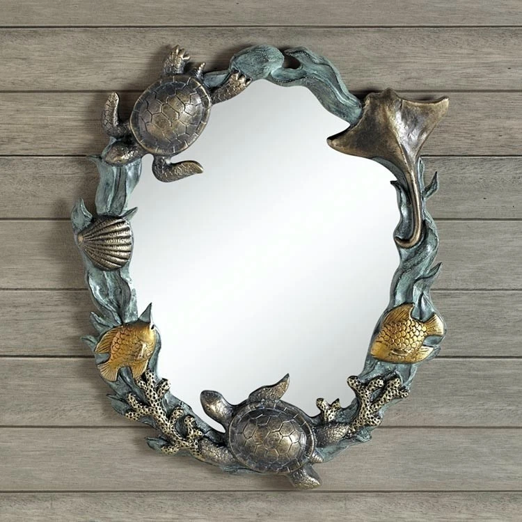 Turtles and Sealife Wall Mirror Coastal Nautical Stingray Fish SPI Home 34624