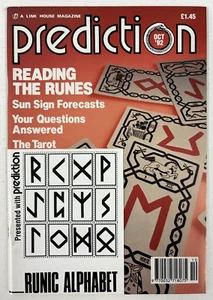 Prediction Magazine October 1992 Runic Alphabet, The Tarot, Sun Sign Forecasts.. - Picture 1 of 2