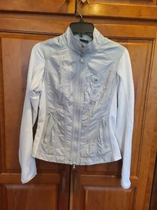 Rare BOGNER Hybrid White Silver Full Zip Light Jacket Coat Zip Size Small E.U.C - Picture 1 of 15