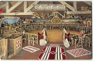 Atlantic City TOM ENDICOTT'S DUDE RANCH bar interior, pista de baile 1941 postal - Imagen 1 de 2