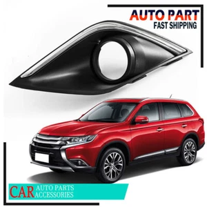 Left FOR 2016-19 Mitsubishi Outlander Front Bumper Fog Lamp Light Cover Grill 1* - Picture 1 of 9