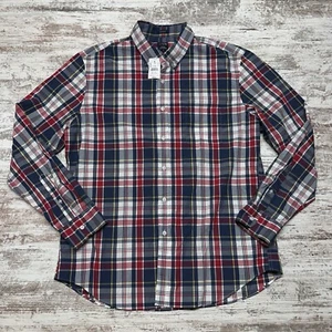 J Crew Shirt Mens XL Red Long Sleeve Button Up Classic Flex Cotton Preppy NEW - Picture 1 of 10