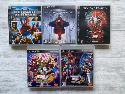 SONY PS3 Marvel Ultimate Alliance Spider-Man 2  3 & Marvel vs Capcom 3 set Japan - Image 1 of 4
