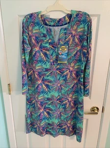 NWT Banana Boat Women's Large Long Sleeve Slit Neck Dress UV 50 SPF Protection - Picture 1 of 9