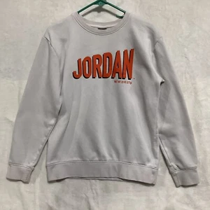 Nike Air Jordan Flight Wheaties Crewneck Sweatshirt Youth XL White Spellout - Picture 1 of 6