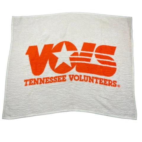 Vintage Reversible Biederlack Tennessee Volunteers Vols Blanket Orange 55”x45” Cover