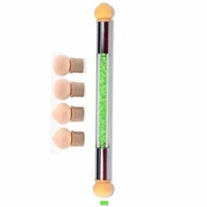 1x Nail Art Gradient Brush Pen Painting Drawing Pen With 4 Replace Sponge Heads