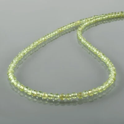 Collar De Cadena De Peridoto Natural Redondo Pequeño De 3Mm 18" - Imagen 1 de 4