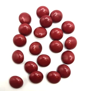 Vintage Plastic Red Domed Hollow Back Self Shank Buttons Set Of 20 - Picture 1 of 4