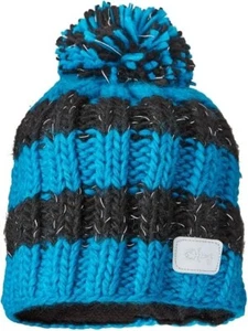 Youth Striped Winter Pom Pom Beanie Hat - Picture 1 of 1