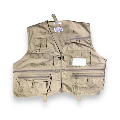 Crystal River Fly Fishing Vest Khaki Fishing Vest Men’s Size 2XL - Image 1 of 3