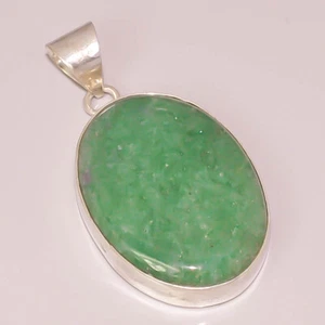Green Aventurine Gemstone Jewelry 925 STERLING SILVER PLATED PENDANT - Picture 1 of 1