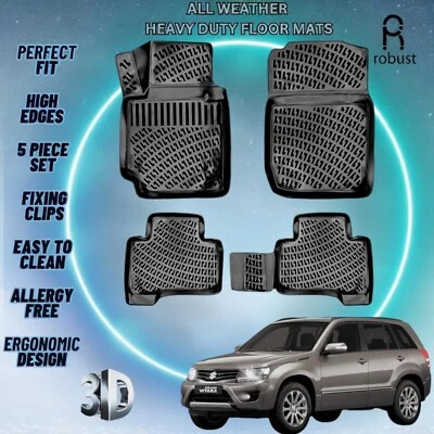 Custom Car Floor Mats Fits Suzuki Grand Vitara 2005-2014 TPE Rubber All Weather - Image 1 of 4