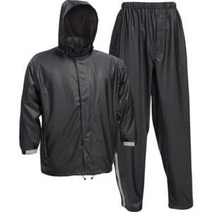 (1 pr)-West Chester 2XL 3-Piece Black Polyester Rain Suit 44520/2XL - Picture 1 of 1
