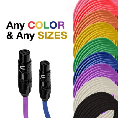 3-Pin XLR Female Balanced Cable Custom Length, Color Professional Connector Cord - Image 1 of 4