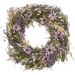 Getrocknet Blumenmuster Wandbehang Kranz 25cm - Lila - Bild 1 von 2