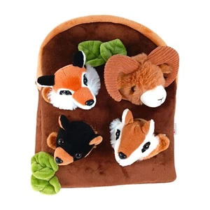 Woodland Forest Animal Backpack 11” By Unipack W/ 4 Removable Stuffed Toys - Picture 1 of 6