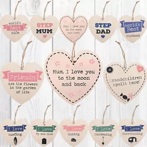 Placas De Pared De Corazón De Madera Estilo Shabby Chic Amistad Amor - Picture 1 of 54