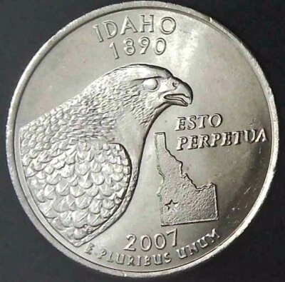 2007-P 25C State Quarter Idaho BU CLAD 20uc0225-3 - Image 1 of 2