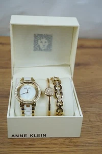 NWT Anne Klein Womens Gold tone Premium Watch & Bracelets box set (MSRP $195) - Picture 1 of 4