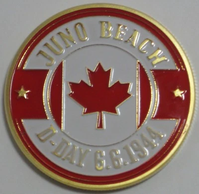 JUNO BEACH D-DAY 2ND INFANTRY DIVISION 6TH JUNE 1944 CANADIAN MILITARY COIN  - Image 1 of 3
