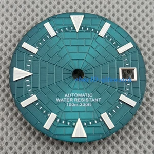 29mm Luminous Cyan sterile Watch Dial Fit NH35 3 o'clock 3.8 o'clock Movement - Picture 1 of 8