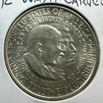 1952 50C Washington-Carver SILVER Half Dollar, UNC/AU Slider (85259) - Image 1 of 2