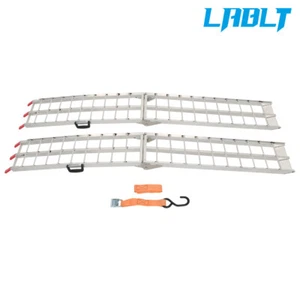 ATV UTV Pair Foldable 7.5’ Loading Ramps Aluminum For Truck Motorcycle Dirt Bike - Picture 1 of 10