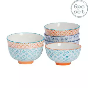 Patterned Rice Dessert Cereal Soup Bowls Porcelain Crockery 3 Designs 114mm x6 - Picture 1 of 7