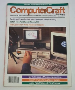 ComputerCraft March 1992 Desktop Video Techniques Batch Files Vintage Ads - Imagen 1 de 13
