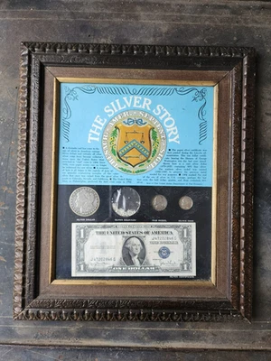 Juego enmarcado The Silver Story - Monedas de plata de EE. UU./Certificado de plata de $1 ENVÍO GRATUITO Foto 1 de 3