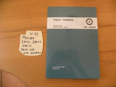 Руководство по эксплуатации Mercedes Benz Pagoda W113 230SL 250SL 280SL список запчастей - Изображение 1 из 4