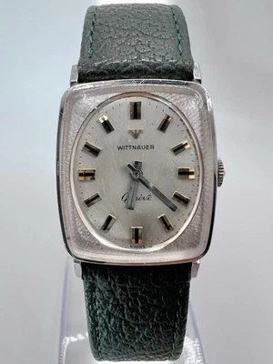 Reloj elipse cuadrado vintage enchapado en oro laminado de 10k Wittnauer para hombre elegante Foto 1 de 4