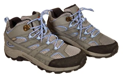 MERRELL Moab 2 Mid Botas de Senderismo Impermeables Gris Azul Grandes Niños Jóvenes EE. UU. 7 M Nuevas Foto 1 de 4