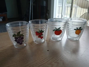 4 vasos Tervis 12 oz taza aislante bordado fruta cerezas fresa de colección - Imagen 1 de 11