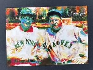 Lou Gehrig & Babe Ruth #7 Edward Vela 2017 ARTISTA FIRMATO stampa giclée /25 - Foto 1 di 2
