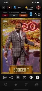 DIGITAL Topps WWE Slam Vanguards 25 Booker T Gold Motion - Picture 1 of 2