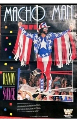 VINTAGE WWF Macho Man HBK Shawn Michaels Poster NEW - Image 1 of 2
