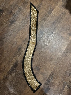 Faja hecha por la Unión de colección lentejuelas banda de marcha dorada negra línea de batería Majorette Foto 1 de 4