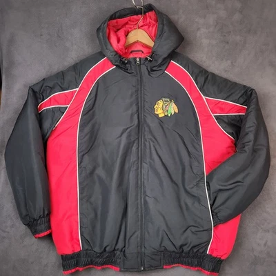 Chicago Blackhawks Jacket Mens 2XL NHL Hockey Puffer Hooded Winter Coat - Image 1 of 4