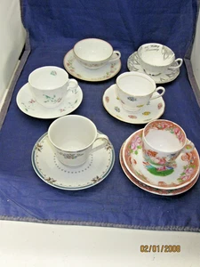 Lot of 6 vintage tea cups & Saucers - Mixed Patterns & Colors - Lot 29 - Picture 1 of 20
