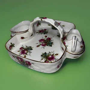 Hammersley Grandmother’s Rose Strawberry Basket Tray Complete - Picture 1 of 9