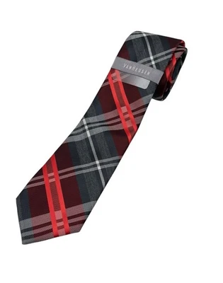 Van Heusen шелковый галстук красный клетку чек классический шеи новый с Ярлыками - Изображение 1 из 4