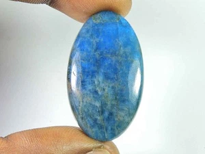 51Cts Genuine Neon Blue Apatite Oval Crystal Cabochon Loose Gemstone 21X37MM J07 - Picture 1 of 9