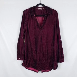 Soft Surroundings Samt Top Damen XL Burgunderrot Romantisch Goth Whimsigoth - Bild 1 von 12