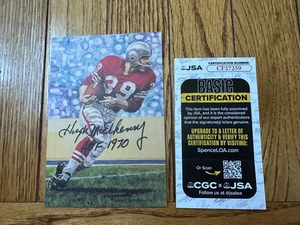 Hugh McElhenny NFL Goal Line Art Card- GLAC Signed HOF San Francisco 49ers JSA - Bild 1 von 2