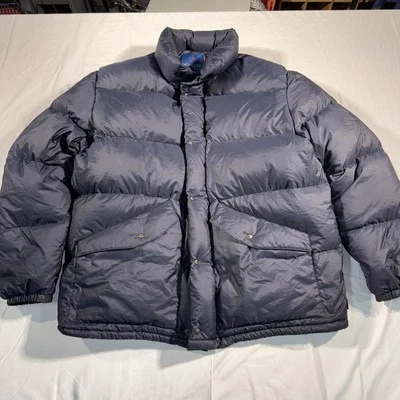 Vintage 90s Moncler Goose Down Puffer Jacket Navy Blue Size 7 - Image 1 of 4