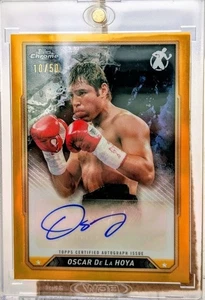2024 Topps Chrome Boxing Oscar De La Hoya Gold /50 Auto (The Golden Boy) - Bild 1 von 1